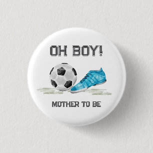 Bóton Redondo 2.54cm Chuveiro de Bebê de Futebol Mãe Para Ser Estrela d