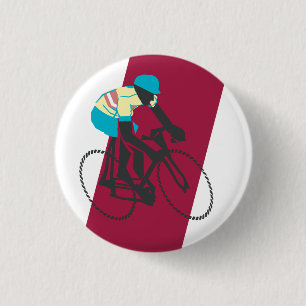 Bóton Redondo 2.54cm Ciclo Vermelho ao estilo retrô