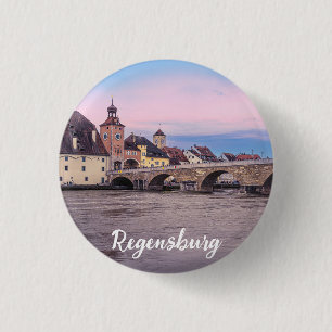 Bóton Redondo 2.54cm Cidade histórica de Regensburg, Alemanha