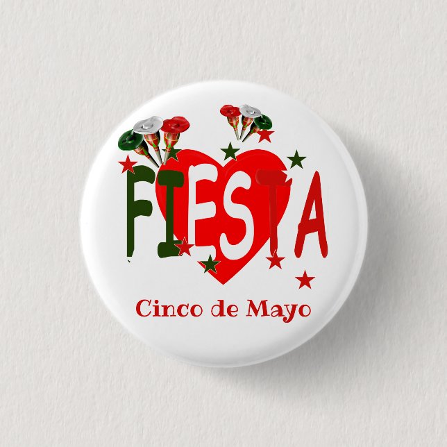 Bóton Redondo 2.54cm Cinco de mayo ,fiesta mexicano (Frente)