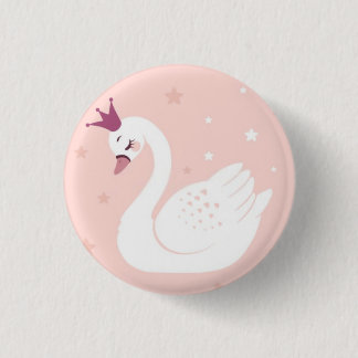 Bóton Redondo 2.54cm Cisne fofo para presente de menina filha crianças