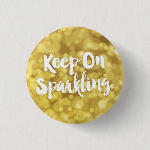 Bóton Redondo 2.54cm Citações obscuras Dourados Sparkling de Bokeh do