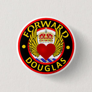 Bóton Redondo 2.54cm Clan Douglas "FORWARD" - Crachá do botão (pequeno)