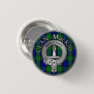 Bóton Redondo 2.54cm Clan MacKay Crest & Tartan