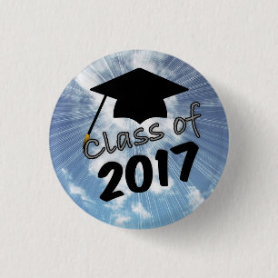 Bóton Redondo 2.54cm Classe de 2017 e um boné de formatura no Pin do