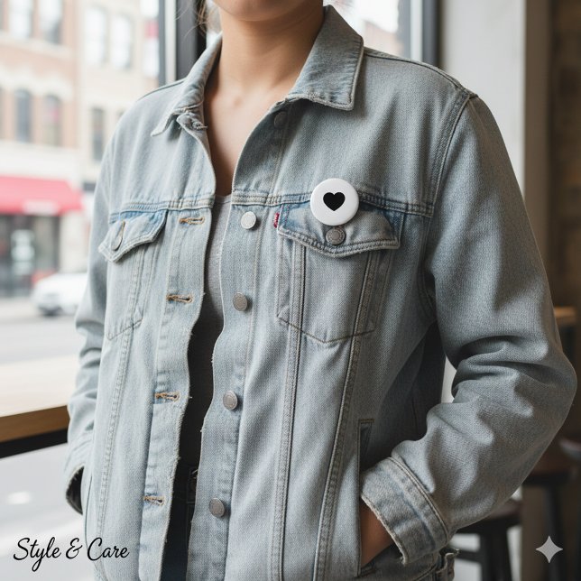 Bóton Redondo 2.54cm Clean Heart Accent Pin for Everyday Fashion (Clean Heart Accent Pin for Everyday Fashion)