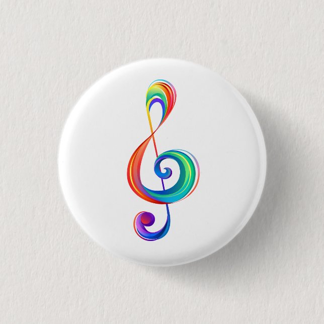Bóton Redondo 2.54cm Clef (trecho de arco-íris) (Frente)
