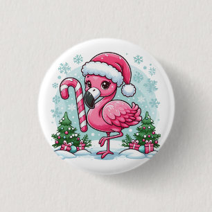Bóton Redondo 2.54cm Clipe de Sublimação do Flamingo de Natal