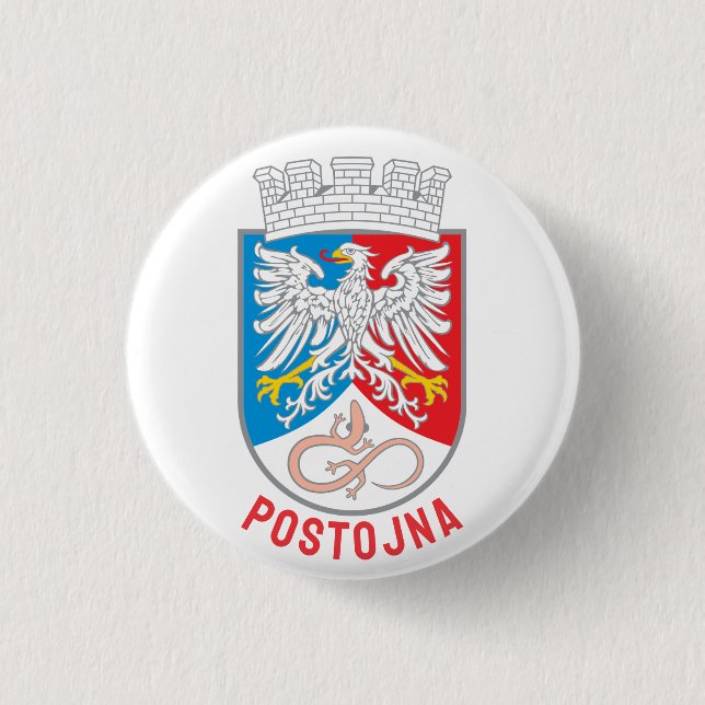 Bóton Redondo 2.54cm Coat of Arms of Postojna, Slovenia (Frente)