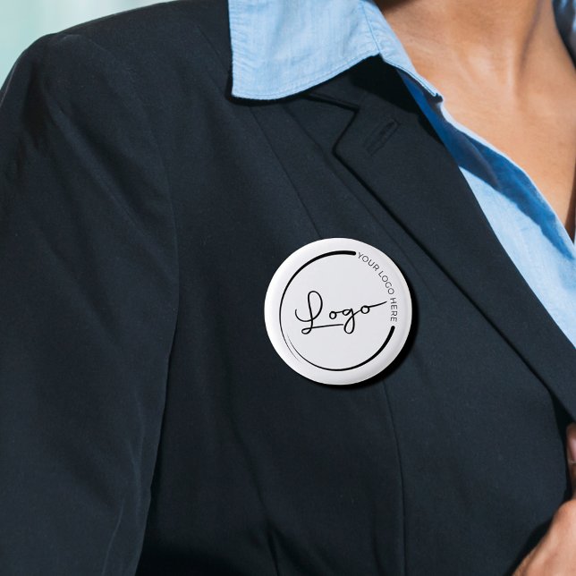 Bóton Redondo 2.54cm Código QR Empresa Promocional Logotipo Comercial (Criador carregado)