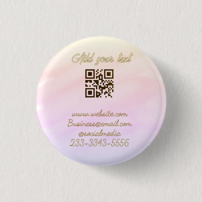 Bóton Redondo 2.54cm código QR personalizado simples adicione o texto d (Frente)