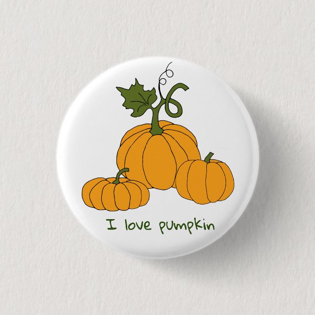 Bóton Redondo 2.54cm Colheita de abóbora-de-laranja-branca (Frente)