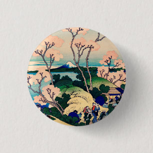 Bóton Redondo 2.54cm Colina Goten-Yama, Shinagawa no Tokaido Japonês