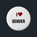 Bóton Redondo 2.54cm COLORADO: Eu adoro o botão de Denver Pinback<br><div class="desc">Amo o botão Denver/pino de laptop do MEU TRABALHO DE ARTE ORIGINAL em www.zazzle.com/virginia5050</div>