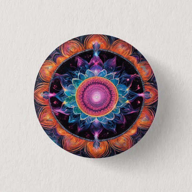 Bóton Redondo 2.54cm Colorir Mandala (Frente)