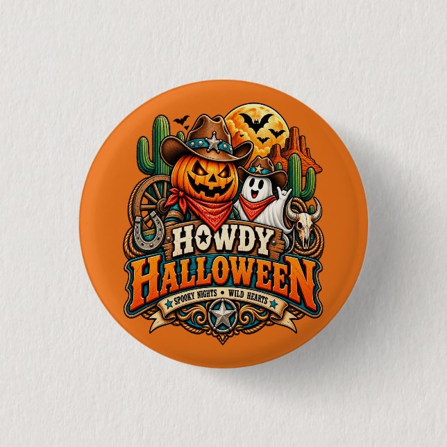 Bóton Redondo 2.54cm Como vai Halloween  (Frente)