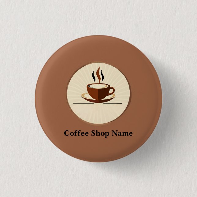 Bóton Redondo 2.54cm Compro profissional Compre de Café Simples Moderno (Frente)