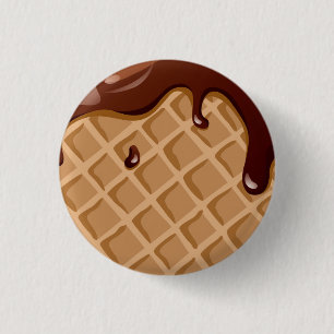 Bóton Redondo 2.54cm Cone do Waffle do Fudge