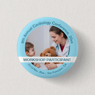Bóton Redondo 2.54cm Conferência Médica de Pediatria Infantil