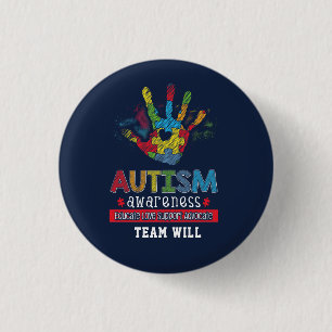 Bóton Redondo 2.54cm Conscientização do Autismo Educar Advogar Personal