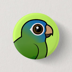 Bóton Redondo 2.54cm Conure Azul-coroado