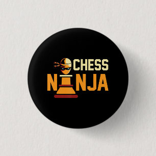 Bóton Redondo 2.54cm Cool Chess Ninja Chess Lovers Gift