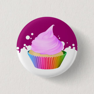 Bóton Redondo 2.54cm Copo de cozimento do arco-íris violeta do cupcake