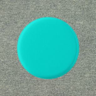 Bóton Redondo 2.54cm Cor Sólida Turquesa Brilhante
