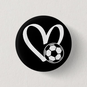 Bóton Redondo 2.54cm Coração da Bola do Futebol