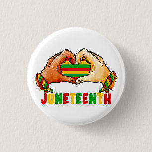 Bóton Redondo 2.54cm Coração de Juneteenth