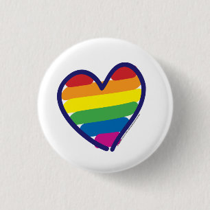 Bóton Redondo 2.54cm Coração do amor do orgulho gay