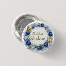 Coroa de Ouro Azul, Shabbat Shalom Aquarela Glam