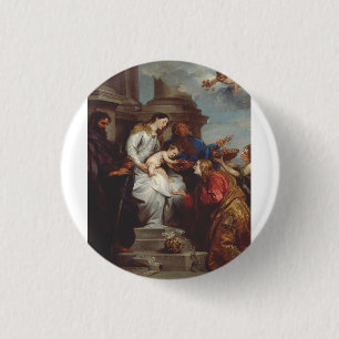 Bóton Redondo 2.54cm Coroação de Santa Rosália por Anthony van Dyck