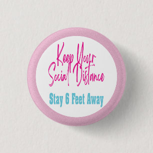 Bóton Redondo 2.54cm Coronavírus Saúde Advertência Social Distancing