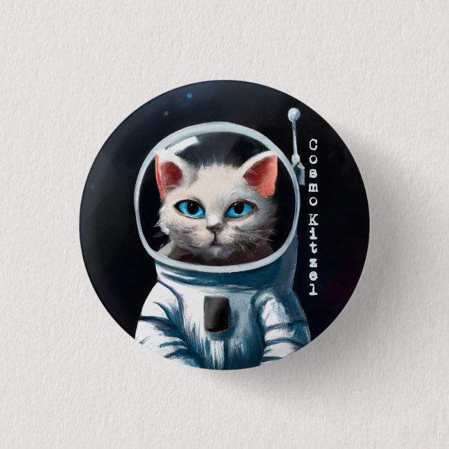Bóton Redondo 2.54cm Cosmo Kitzel - Astro Cat (Frente)