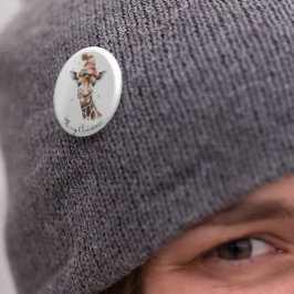 Bóton Redondo 2.54cm Cozy Christmas Giraffe, costume