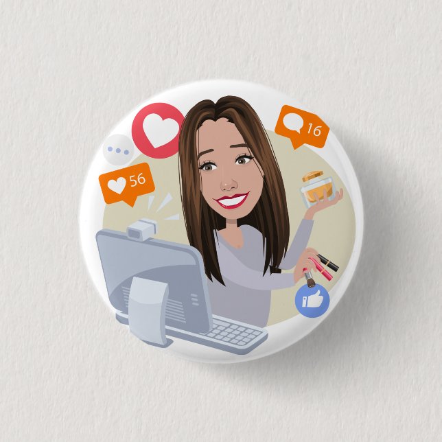 Bóton Redondo 2.54cm Crachá (Frente)