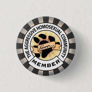 Bóton Redondo 2.54cm Crachá agressivo do urso