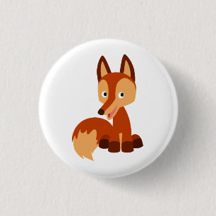 Bóton Redondo 2.54cm Crachá astuto bonito do botão do Fox dos desenho
