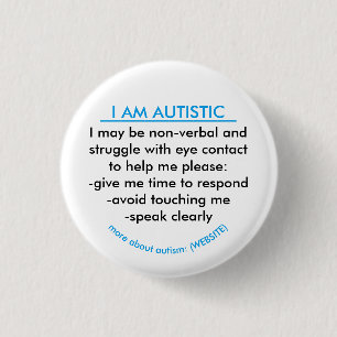 Bóton Redondo 2.54cm Crachá da informação do autismo