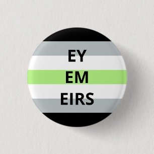 Bóton Redondo 2.54cm Crachá de Agender dos pronomes de Ey/Em/Eirs
