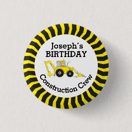 Bóton Redondo 2.54cm Crachá de aniversário da equipe de construção