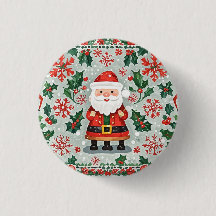 Crachá de Botão de Natal