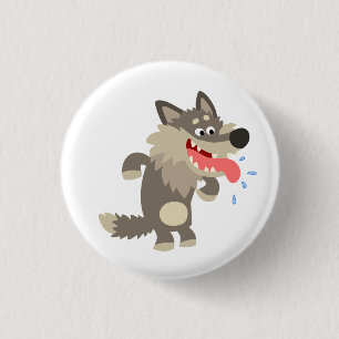 Bóton Redondo 2.54cm Crachá de Botão do Lobo da Caricatura Famosa