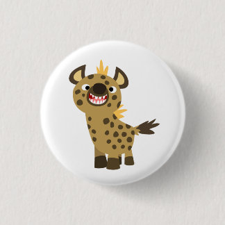Bóton Redondo 2.54cm Crachá de Botão Hyena de Cartoon Sorridente