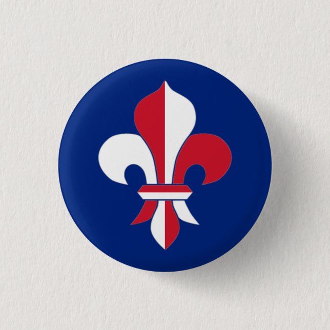 Bóton Redondo 2.54cm Crachá Fleur-de-Lis (Frente)
