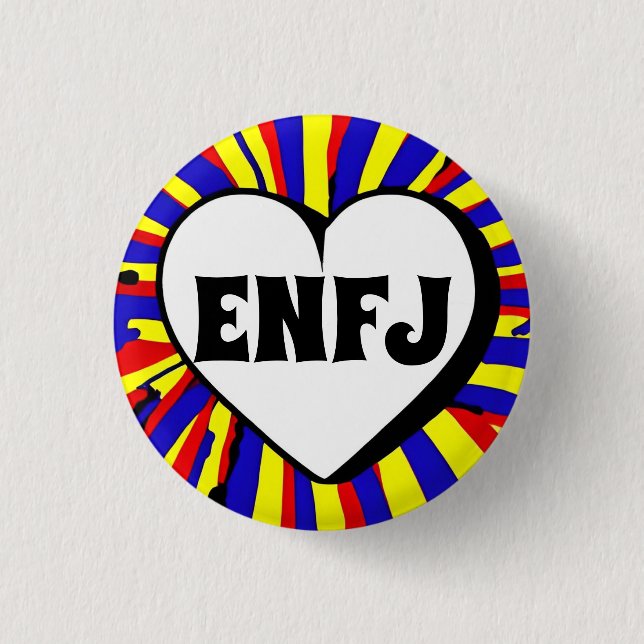 Bóton Redondo 2.54cm CRACHÁ redondo ENFJ MBTI 3 Cm (Frente)