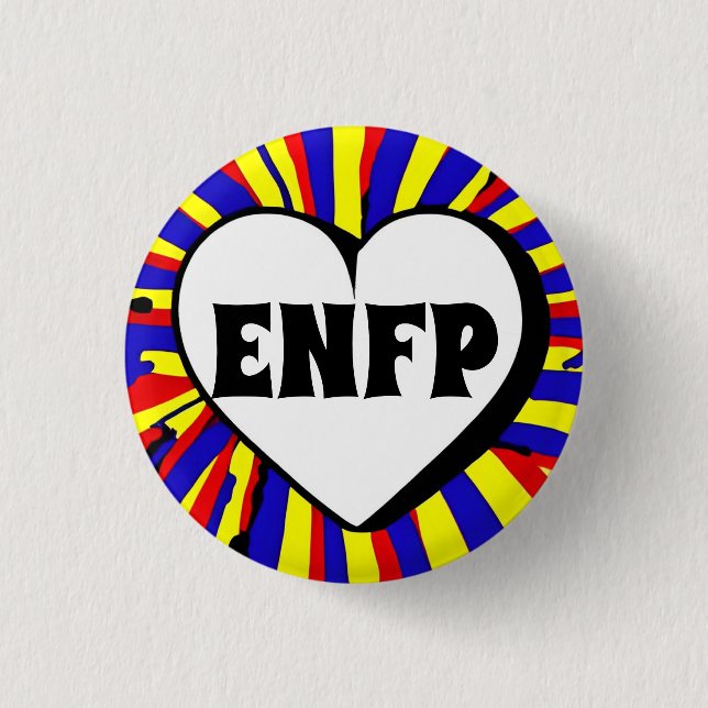 Bóton Redondo 2.54cm CRACHÁ redondo ENFP MBTI 3 Cm (Frente)