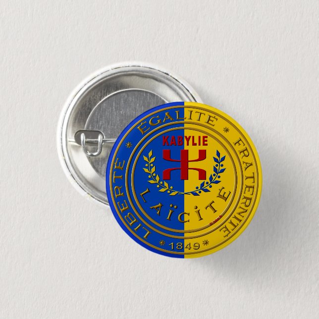 Bóton Redondo 2.54cm Crachá rond, Kabylie laïque (Frente & Verso)