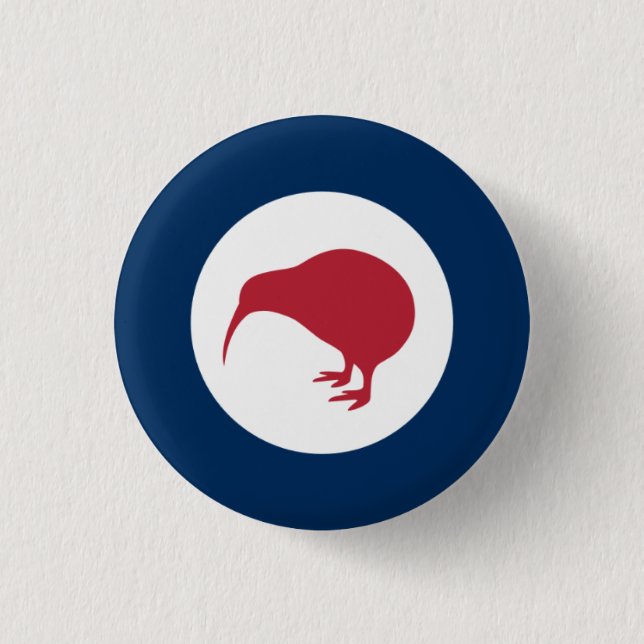 Bóton Redondo 2.54cm Crachá Roundel Kiwi NZ (Frente)
